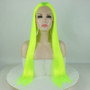 Yellow Green Wig Long Straight Synthetic Lace Front Wigs Top Fashion Fluorescence Lace Wig