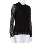 Solid Long Sleeve O Neck Lace Casual Tops  Blouse T-Shirt