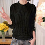 Solid Long Sleeve O Neck Lace Casual Tops  Blouse T-Shirt