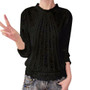 Solid Long Sleeve O Neck Lace Casual Tops  Blouse T-Shirt