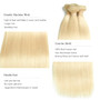 Blonde Brazilian Straight Hair 3 Bundles 613 Brazilian Straight Blonde Hair 8"-24" Soft Remy Human Hair Weave Bundles