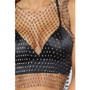 Dazzle Rhinestone fishnet crop top