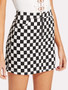 Checkered mini fashion skirt