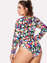 PLUS DOLL “90s pop” long sleeve 2 piece strappy plus size bikini