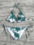 Leaf print 2 piece bikini swimsuit