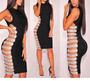 "Elevate" side cutout glitter accent bandage dress