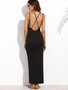 Trendy criss cross back side split maxi dress