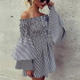 "Blogger" off the shoulder ruffle mini dress