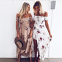 "Boho Babe" Off the shoulder floral maxi dress