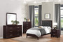 Earnest Casual 5PC Bedroom Set Full Bed, 2 Nightstand, Dresser, Mirror in Brown Espresso