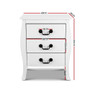 Bedside Tables 3 drawers Storage Nightstand Side Chest Cabinet Lamp Unit