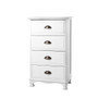 Artiss Vintage Bedside Table Chest 4 Drawers Storage Cabinet Nightstand White