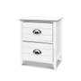 Artiss 2x Bedside Table Nightstands 2 Drawers Storage Cabinet Bedroom Side White