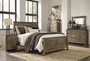 Cremona Brown Casual Bedroom Set: Queen Panel Bed, Dresser, Mirror, Nightstand, Chest