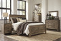 Cremona Brown Casual Bedroom Set: Queen Panel Bed, Dresser, Mirror, 2 Nightstands, Chest