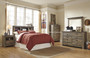 Cremona Brown Casual Bedroom Set: Full Bookcase Headboard, Dresser, Mirror, 2 Nightstands