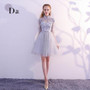 KBS70HV#Gray V-neck short lace up Bridesmaid Dresses wedding party dress 2018 summer wholesale fashion girl prom gown clothing