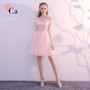 KBS70HV#Gray V-neck short lace up Bridesmaid Dresses wedding party dress 2018 summer wholesale fashion girl prom gown clothing