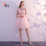KBS70HV#Gray V-neck short lace up Bridesmaid Dresses wedding party dress 2018 summer wholesale fashion girl prom gown clothing