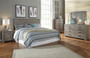 Colvern Casual Gray Color Bedroom Set: King Panel Headboard, Dresser, Mirror, Nighstand