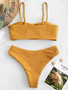 Textured Padded Bandeau Bikini Set