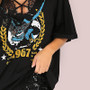 Oversized Grungy Trade Mark T-Shirt Black Tee