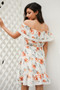 Summer boho print ruffle short dress