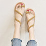 Gold Crystal Gladiator Sandals Flop Flip boho Studded Sandal