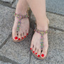 Shining bohemia sandals flip flop Rhinestone shoes