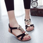 Fashion Women Boho Sandals Leather Flat Sandals