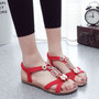 Fashion Women Boho Sandals Leather Flat Sandals