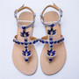 Bohemia diamond sandals flip flop Rhinestone shoes Boho Casual t-strap shoes