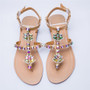 Bohemia diamond sandals flip flop Rhinestone shoes Boho Casual t-strap shoes