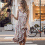 Vintage Strappy Ruffles Floral Chic Dress