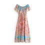 Summer Boho Hippie Chic Floral Print Dress