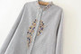 elegant plus size embroidery long shirts top