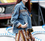 Embroidery denim vintage female jacket