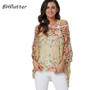 BHflutter 4XL 5XL 6XL Plus Size Blouse Shirt Women New Striped Print Summer Tops Tees Batwing Sleeve Casual Chiffon Blouses 2019