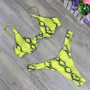 2020 New high cut thong bathing suit high waist swimsuit Solid swimwear women Brazilian Biquini swim beach micro bikini set