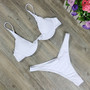 2020 New high cut thong bathing suit high waist swimsuit Solid swimwear women Brazilian Biquini swim beach micro bikini set