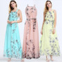 Womens Halter Neck Boho Floral Printed Maxi Dress Sundress for Summer Beach NYZ Shop