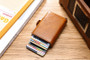 Credit Card Holder Wallet Leather Metal Aluminum Double Credit Cardholder