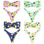 Strapless Backless Padded Lemon Print Low Waist Women Bikini Set