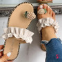 Women Slipper Pearl Flat Toe Bohemian Casual Shoes Beach Sandals Ladies Shoes Platform Sandalias De Mujer Verano
