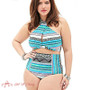 Plus Size Swimwear High Waist Swimsuit High Neck Bikini Cross Bikinis Women Swimsuit Top Bathing suit female swimwear 5XL