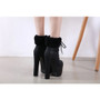 Lace Up Fur Ankle Boots