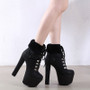 Lace Up Fur Ankle Boots