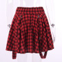 Red Plaid Zip Up Skirt