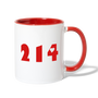 214 - Dallas, Texas Area Code Coffee Cup Mug - Red