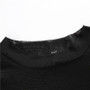 Blackmeoww Goth Women Mesh Shoulder Crop Top Shirt - Black S To L